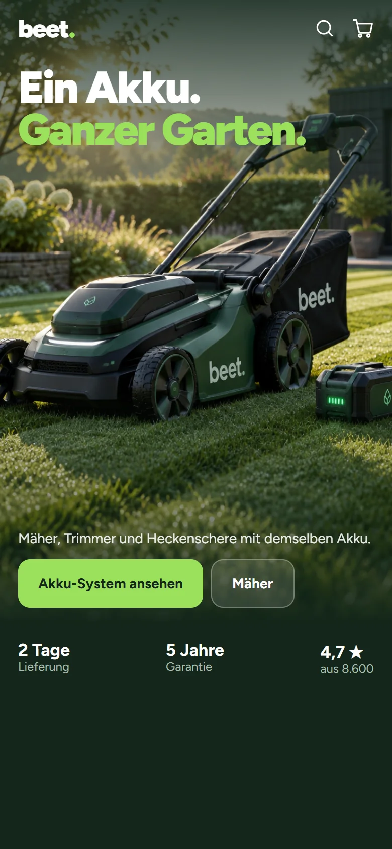 Beispielshop Beet am iPhone