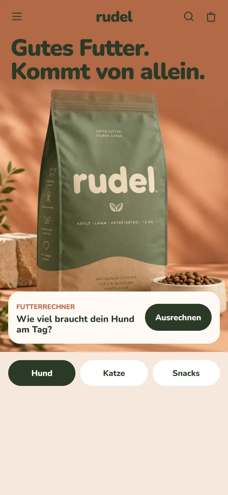 Beispielshop Rudel am iPhone