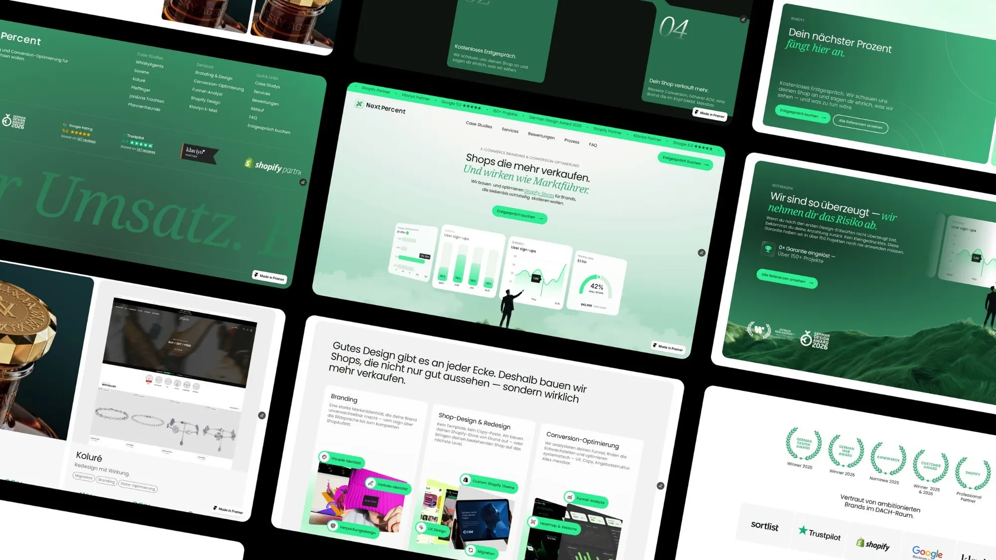 Seiten der NextPercent-Website